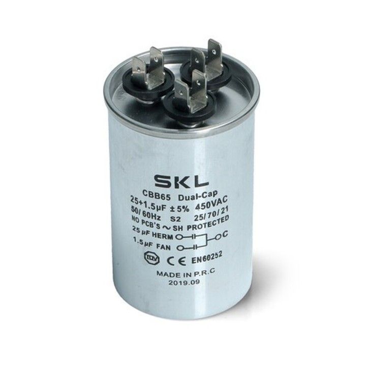Condensador 30 + 1,5Âµf 450v De Trabajo Universal Mini Aire Acondicionado