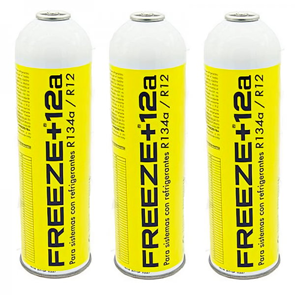 3 Botellas Gas Ecologico Refrigerante Freeze +12a 420Gr Organico Sustituto R12, R134A