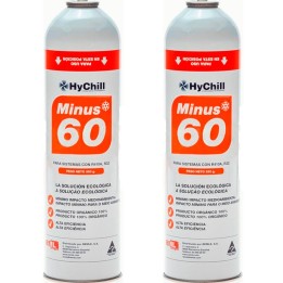 2 Botellas Gas Ecologico Minus 60 350Gr Sustituto R32, R410A Freeze Organico