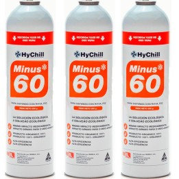 3 Botellas Gas Ecologico Minus 60 350Gr Sustituto R32, R410A Freeze Organico