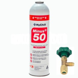 1 Botella Gas Ecologico Minus 50 375Gr + Valvula Sustituto R22 R404a R407C R502 Freeze Organico