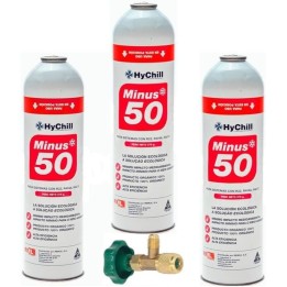 3 Botellas Gas Ecologico Minus 50 375Gr + Valvula Sustituto R22 R404a R407C R502 Freeze Organico